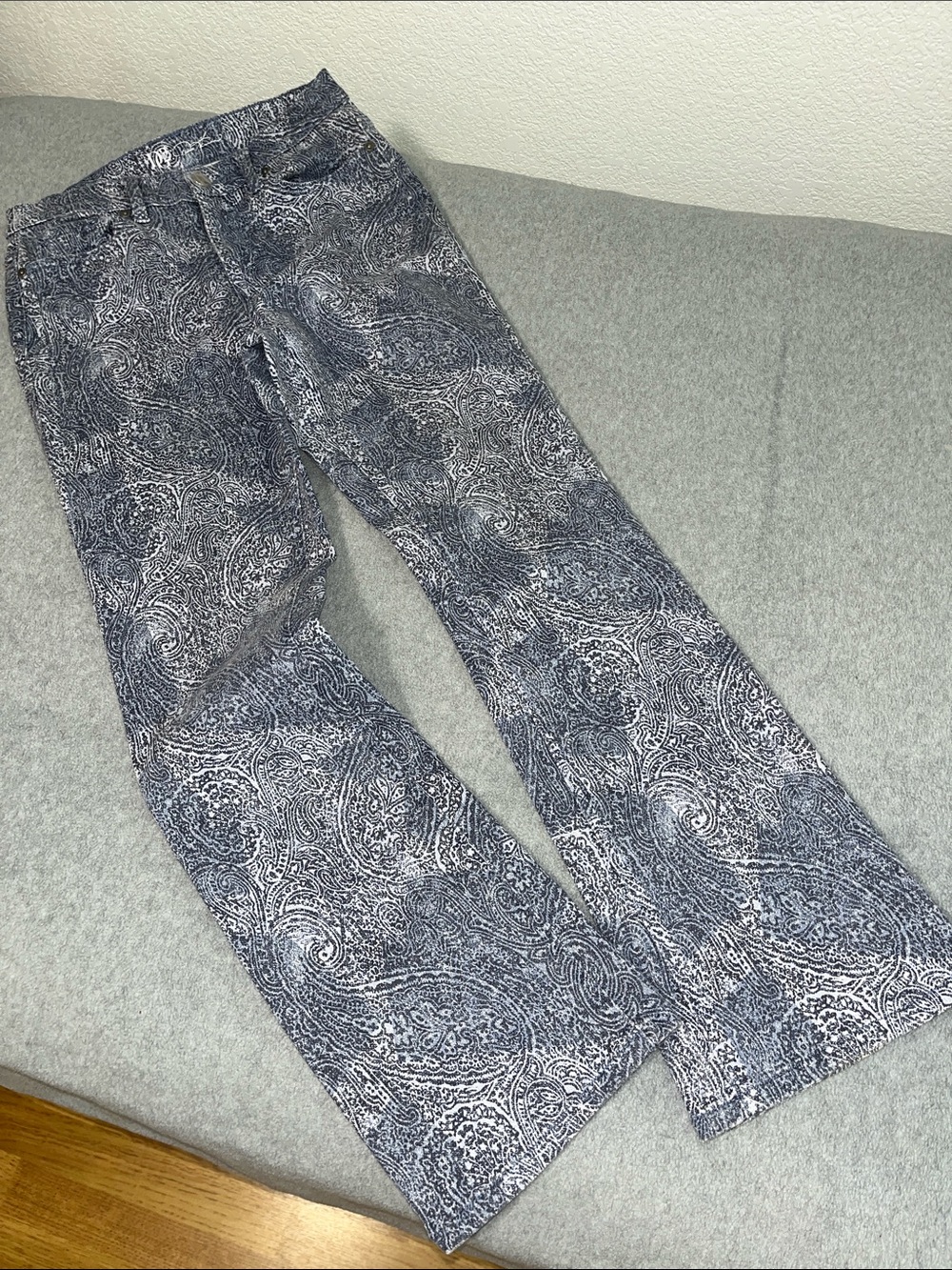 Diane Gilman DG2 Paisly Pants Size 8 High Rise Stretchy Bootcut Western Indie